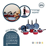 Panela Oikos Vermelha: Cozinhe Sem Grudar! - imagem 2