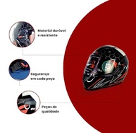 Capacete GT2 Branco e Vermelho Brilhante: Segurança e Estilo para Sua Aventura - imagem 3