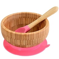 Tigela Infantil de Bambu com Ventosa Rosa - Turminha Guará | Segura e Saudável para as Refeições do Bebê - imagem 5