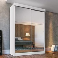 Guarda-Roupa Solteiro 2 Portas de Correr com Espelho e 2 Gavetas - Fama Espresso Móveis Branco - imagem 2