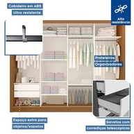 Guarda-Roupa Casal com 6 Espelhos 4 Portas Zara Espresso Móveis Carvalho - Design Sofisticado e Funcionalidade - imagem 5