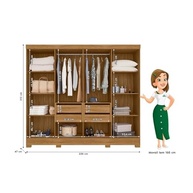 Guarda-Roupa Casal Diplomata 8 Portas com Espelhos e 4 Gavetas - Freijó/Cinza - imagem 3