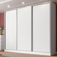 Guarda-Roupa Casal Nantes 3 Portas de Correr | MDF Premium Branco & Rustic - imagem 1