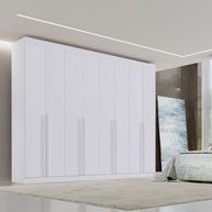 Guarda-Roupa Casal 8 Portas Império Branco – Design Moderno e Espaço Total - imagem 1
