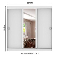 Guarda-Roupa Casal Napoli 3 Portas de Correr com Espelho - Design Moderno e Espaçoso - imagem 3