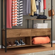 Guarda-Roupa Casal Barcelona 2 Gavetas Preto/Demolição - Organize seu Quarto com Estilo - imagem 5