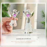 Anjos da Guarda em Cristal K9 - Estátuas Decorativas com Flores Roxas para Casa e Presente - imagem 3