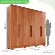 Guarda-Roupa Casal 6 Portas 2 Gavetas França Cinamomo - Organização e Estilo para Seu Quarto - imagem 3