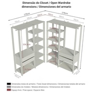 Guarda-Roupa Closet Modulado Valencia 4 Gavetas 358cm Rustic/Preto Madesa - Organize com Estilo - imagem 3