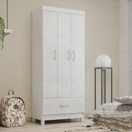 Guarda-Roupa Solteiro 3 Portas 1 Gaveta Prince Demóbile Branco – Organize seu Espaço com Estilo - imagem 1