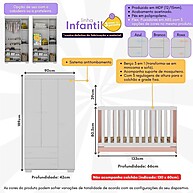 Quarto Infantil Algodão Doce: Berço 3 em 1 + Guarda-Roupa - imagem 2