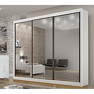 Guarda Roupa 3 Portas Espelho: São Paulo Gold Branco - imagem 1