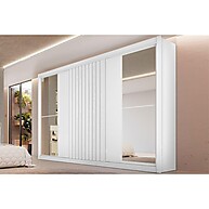 Guarda-Roupa Casal 3 Portas com Espelho e Gavetas - Vitória Branco - imagem 1