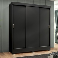 Guarda Roupa Casal 3 Portas Preto Atenas – Yescasa - imagem 1