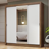 Guarda-Roupa Casal 3 Portas: Rustic/Branco Madesa - imagem 1
