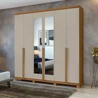 Guarda-Roupa Casal Alonzo: 6 Portas e Espelho! - imagem 1