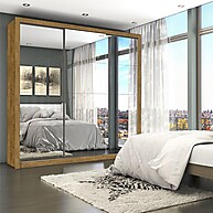 Guarda-roupa Casal com Espelho e Gavetas – Max Premium Espresso - imagem 1