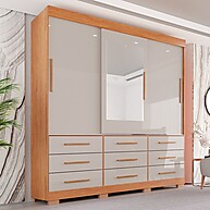 Guarda-Roupa Casal Luana: 9 Gavetas e Espelho! - imagem 1