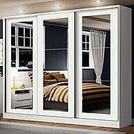 Guarda-Roupa Casal Madesa Eros 3 Portas Espelho - Branco - imagem 1
