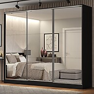 Guarda Roupa Casal Madesa Royale: Espelho e Preto! - imagem 1