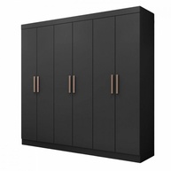 Guarda Roupa Casal Paris: 6 Portas Preto Fosco - imagem 1