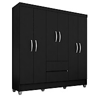 Guarda Roupa Casal Preto Fosco: 6 Portas e Mais! - imagem 1