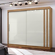Guarda Roupa Casal Seul 2P Correr 4GV Espresso Freijó/Off White - imagem 1