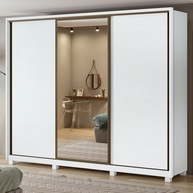 Guarda Roupa Casal Spazio: 3 Portas, Espelho e 6 Gavetas - imagem 1