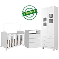 Quarto de Bebê Completo Uli: Berço Americano, Cômoda e Guarda-Roupa - imagem 2