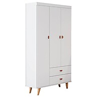 Guarda Roupa Infantil Retrô Duda 3 Portas – Branco Acetinado - imagem 1