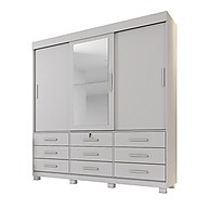 Guarda-Roupa Londres: 3 Portas, 9 Gavetas e Espelho - imagem 1