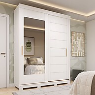 Guarda-Roupa Solteiro 160cm: Espelhos e 100% MDF - imagem 1