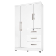 Guarda Roupa Solteiro 4 Portas: Tokio Branco/Lilás - imagem 1