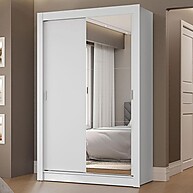 Guarda-Roupa Solteiro Branco com Espelho: Organize Já! - imagem 1