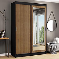 Guarda-Roupa Solteiro Preto/Rustic Madesa Tokio - imagem 1