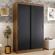 Guarda-Roupa Solteiro Madesa Tokio 2P Correr 2GV Rustic/Preto - Organização Moderna - imagem 1