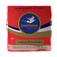 Guardanapo Crepado Vermelho 19,5x22,5cm - 50 Unidades CampFestas Rizzo - imagem 1