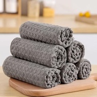 Guardanapos de Mesa Cinza Waffle em Algodão - 25x25 cm - Pano de Limpeza Multiuso para Cozinha - imagem 3