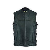 Leatherick Colete masculino de couro estilo guerreiro para motociclista com bolsos ocultos para transporte - imagem 3