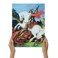 Quadro Decorativo São Jorge Guerreiro em MDF A4 - Protegido com Folha Contact - imagem 2