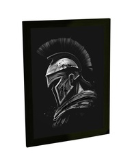 Quadro Decorativo A4 Guerreiro Espartano - Moldura Moderna com Grampos Flexíveis - imagem 1