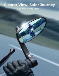 Espelho de Guidão KEMIMOTO Universal 7/8" - Alumínio CNC Antirreflexo para Motos - imagem 4
