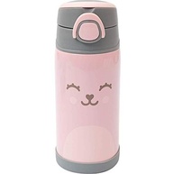 Garrafa Térmica Gummy Rosa 400ml com Fliptop e Canudo - Aço Inox Dupla Parede - imagem 2