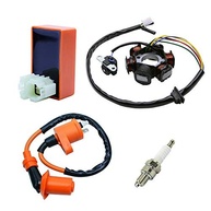 Kit Bobina de Ignição + Magneto Stator 6 Pinos + Vela A7TC para Motores GY6 49cc 50cc - imagem 2