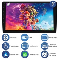 Central Multimídia H-Tech HT-9000CA 2 Din 9" Android Auto CarPlay para Gol, Saveiro, Parati G4 - Preto Fosco + Moldura + Câmera de Ré - imagem 3