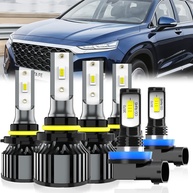 Kit Lâmpadas LED Hyundai Santa Fe 2019-2020: Farol Alto 9005, Baixo 9005 e Neblina H11 (6 Peças) - imagem 1