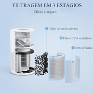 Purificador de Ar Silencioso com Luz Noturna | Filtro HEPA H13 para Quarto e Escritório - imagem 4