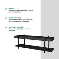 Rack para TV Habitat Preto com Tubos Carraro - Moderno e Funcional - imagem 5