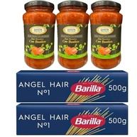 Kit 3 molhos Italianos SANTA TAVOLA Basilico 400g cada + 2 Macarrão N.1 ANGEL HAIR BARILLA 500g cada - imagem 2