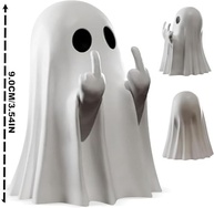 Estatueta de Fantasma com Dedo Médio - Resina Assustadoramente Divertida para Decoração de Halloween - imagem 2